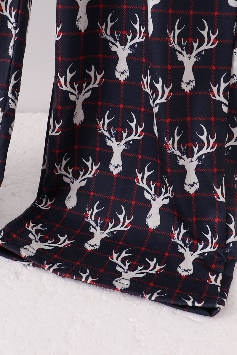 Navy deer print mom pajamas pants - Aaria Tees Aaria Tees