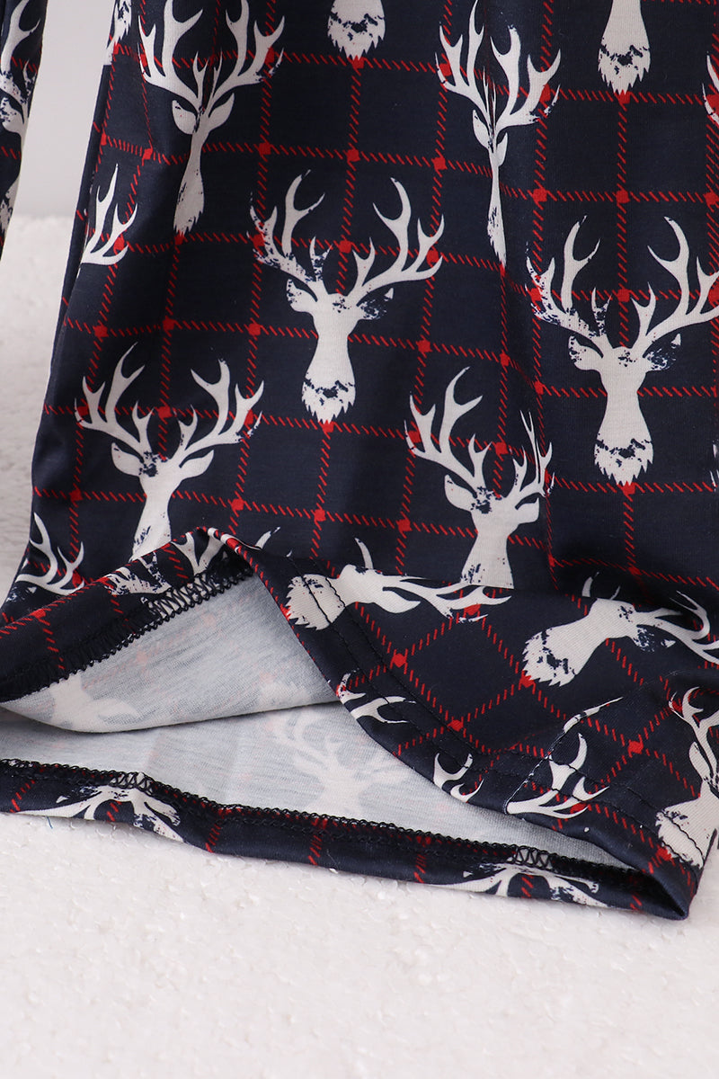 Navy deer print mom pajamas pants - Aaria Tees Aaria Tees
