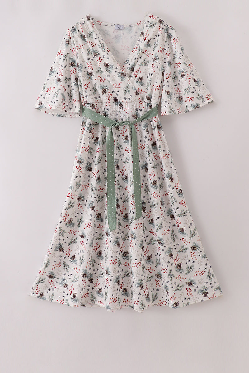 Sage bow tie mom dress - Aaria Tees Aaria Tees