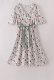 Sage bow tie mom dress - Aaria Tees Aaria Tees