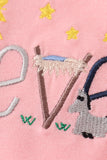 Pink believe embroidery ruffle bubble - Aaria Tees Aaria Tees