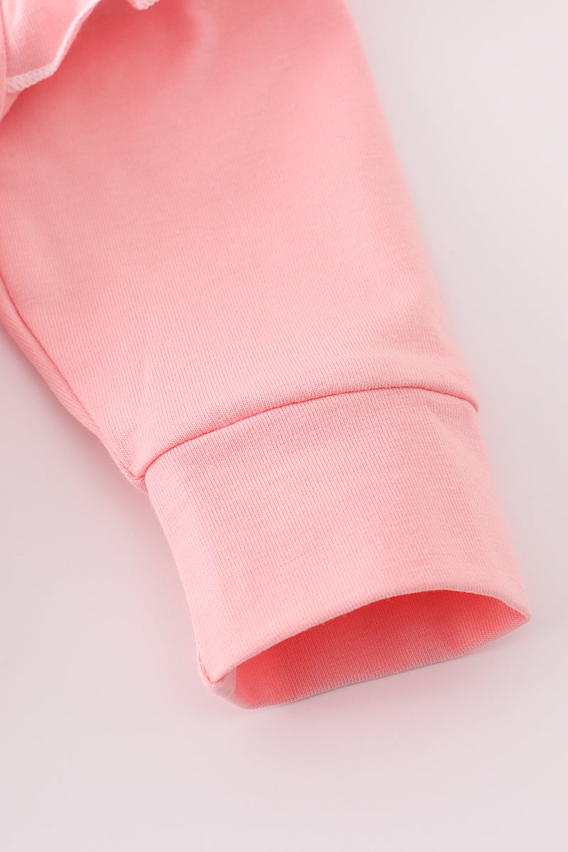Pink believe embroidery ruffle bubble - Aaria Tees Aaria Tees