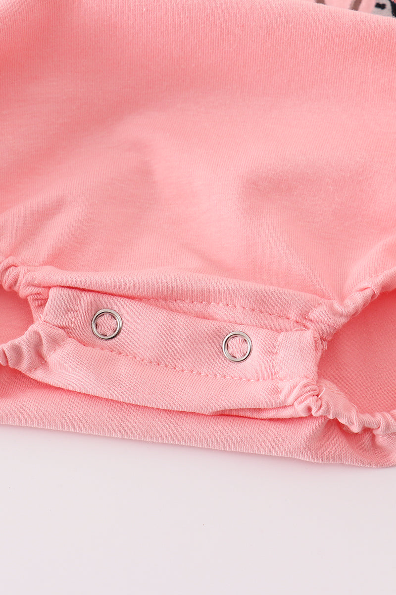 Pink believe embroidery ruffle bubble - Aaria Tees Aaria Tees