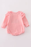 Pink believe embroidery ruffle bubble - Aaria Tees Aaria Tees