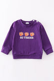Puprle go tigers embroidery boy top - Aaria Tees Aaria Tees