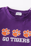Puprle go tigers embroidery boy top - Aaria Tees Aaria Tees