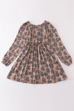 Leopard botanical print women dress - Aaria Tees Aaria Tees