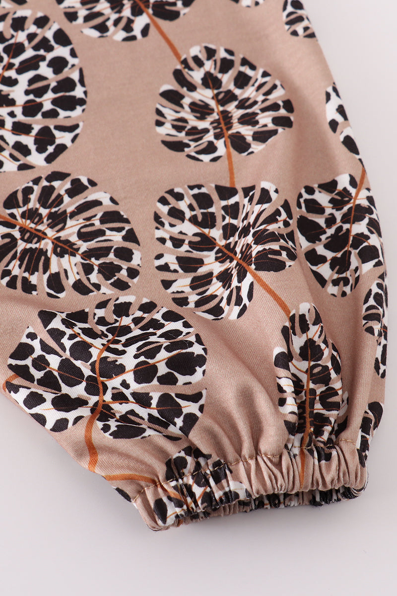 Leopard botanical print women dress - Aaria Tees Aaria Tees