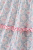 Pink bow print  ruffle mom dress - Aaria Tees Aaria Tees
