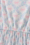 Pink bow print  ruffle mom dress - Aaria Tees Aaria Tees