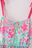 Pink Palm Paradise print tiered mom dress Aaria Tees