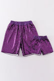 Purple sequin mardi gras mom&me skorts - Aaria Tees Aaria Tees