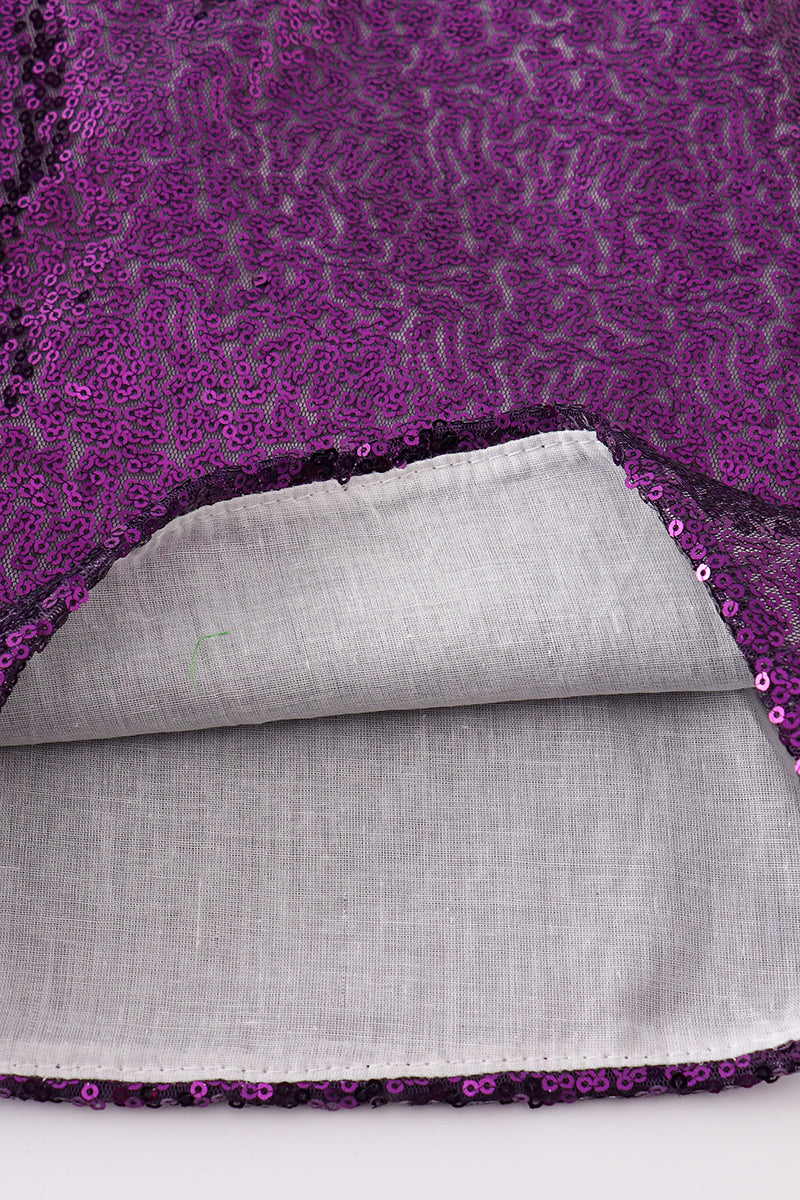Purple sequin mardi gras mom&me skorts - Aaria Tees Aaria Tees