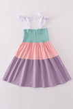 Multicolored tiered smocked mom&me dress Aaria Tees