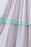 Multicolored stripe tiered mom dress - Aaria Tees Aaria Tees