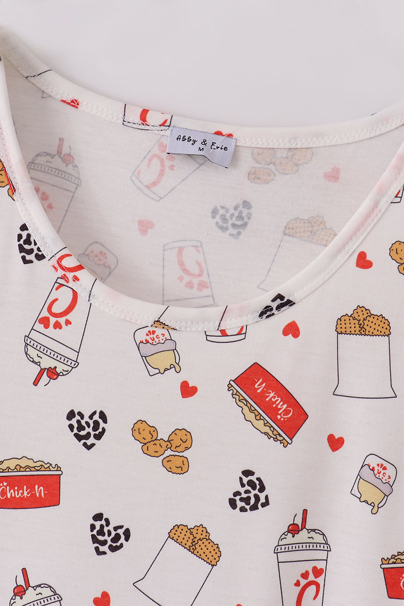 Red the lord's chicken print mom dress - Aaria Tees Aaria Tees
