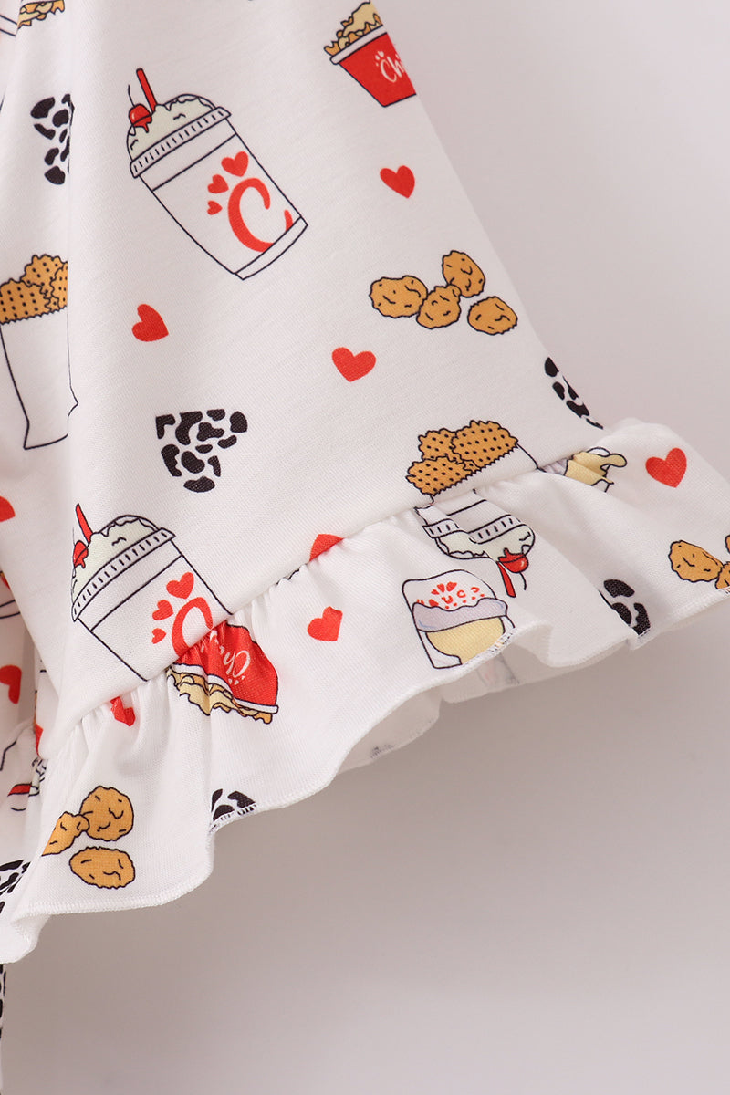 Red the lord's chicken print mom dress - Aaria Tees Aaria Tees