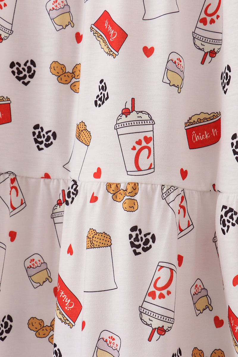 Red the lord's chicken print mom dress - Aaria Tees Aaria Tees