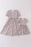 Green daisy print mom&me dress - Aaria Tees Aaria Tees