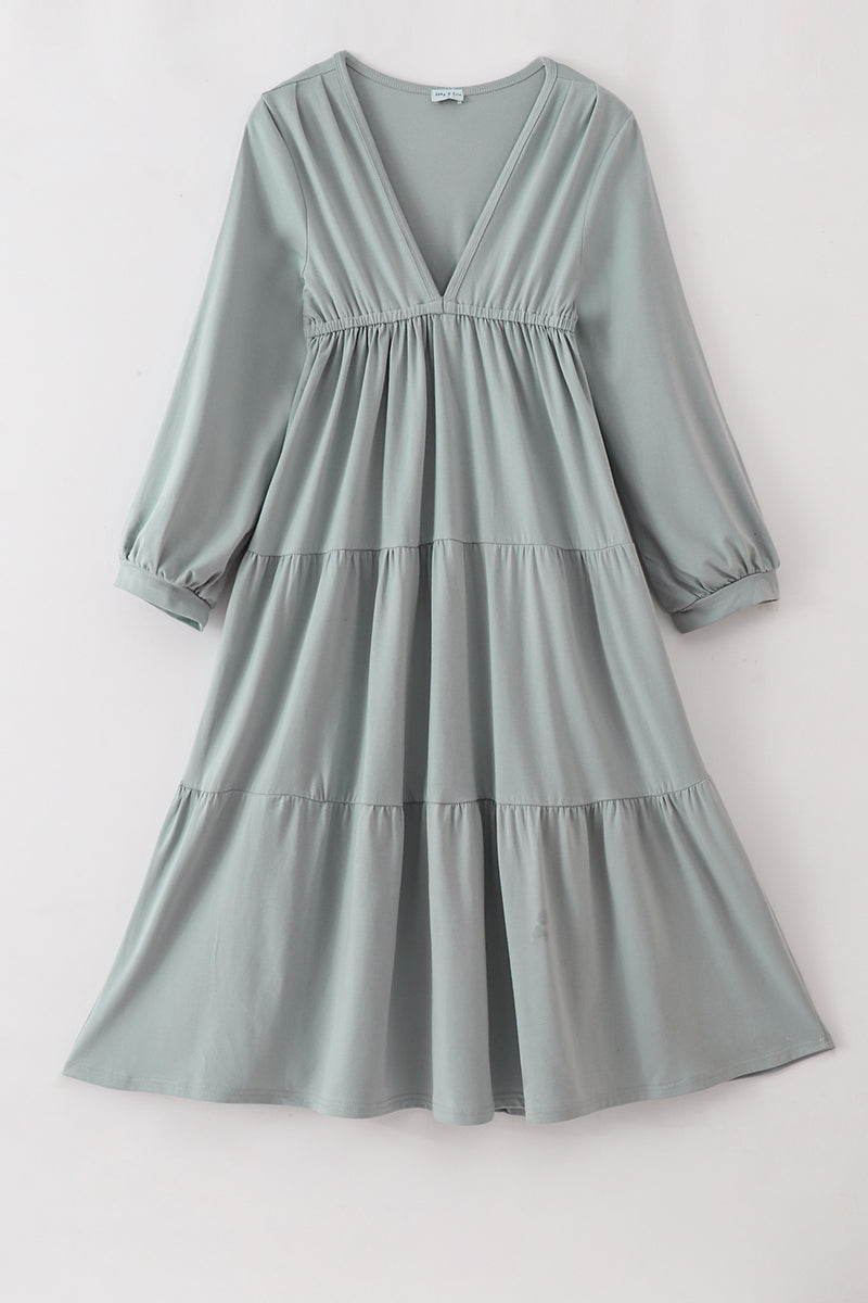 Blue tiered mom dress - Aaria Tees Aaria Tees