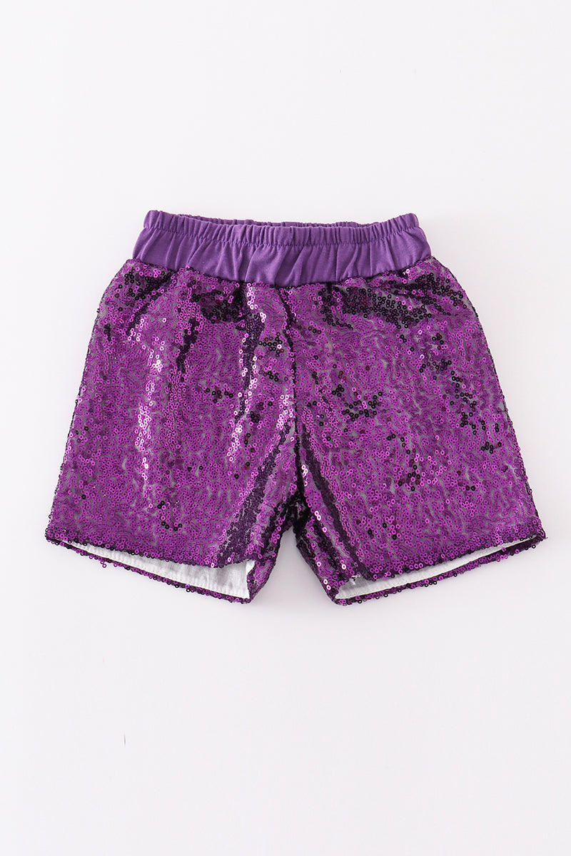 Purple sequin mardi gras mom&me skorts - Aaria Tees Aaria Tees