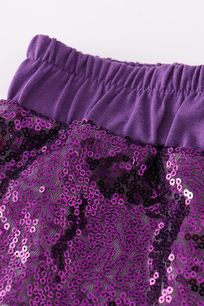 Purple sequin mardi gras mom&me skorts - Aaria Tees Aaria Tees