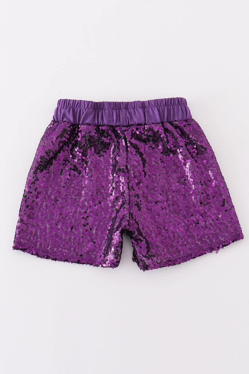 Purple sequin mardi gras mom&me skorts - Aaria Tees Aaria Tees