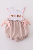 Brown Shell Starfish Embroidered Seersucker Bubble Aaria Tees