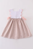 Brown Shell Starfish Embroidered Seersucker Dress Aaria Tees