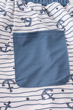Blue stripe anchor print dad swim trunks - Aaria Tees Aaria Tees