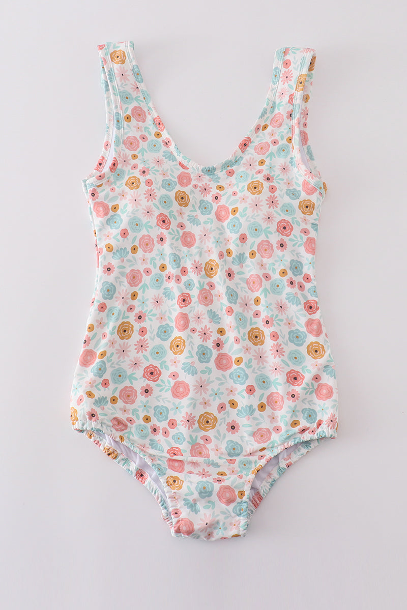 Minty floral bloom print mom swimsuit - Aaria Tees Aaria Tees