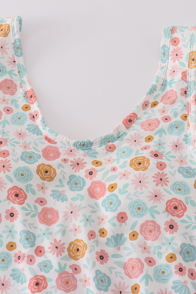 Minty floral bloom print mom swimsuit - Aaria Tees Aaria Tees