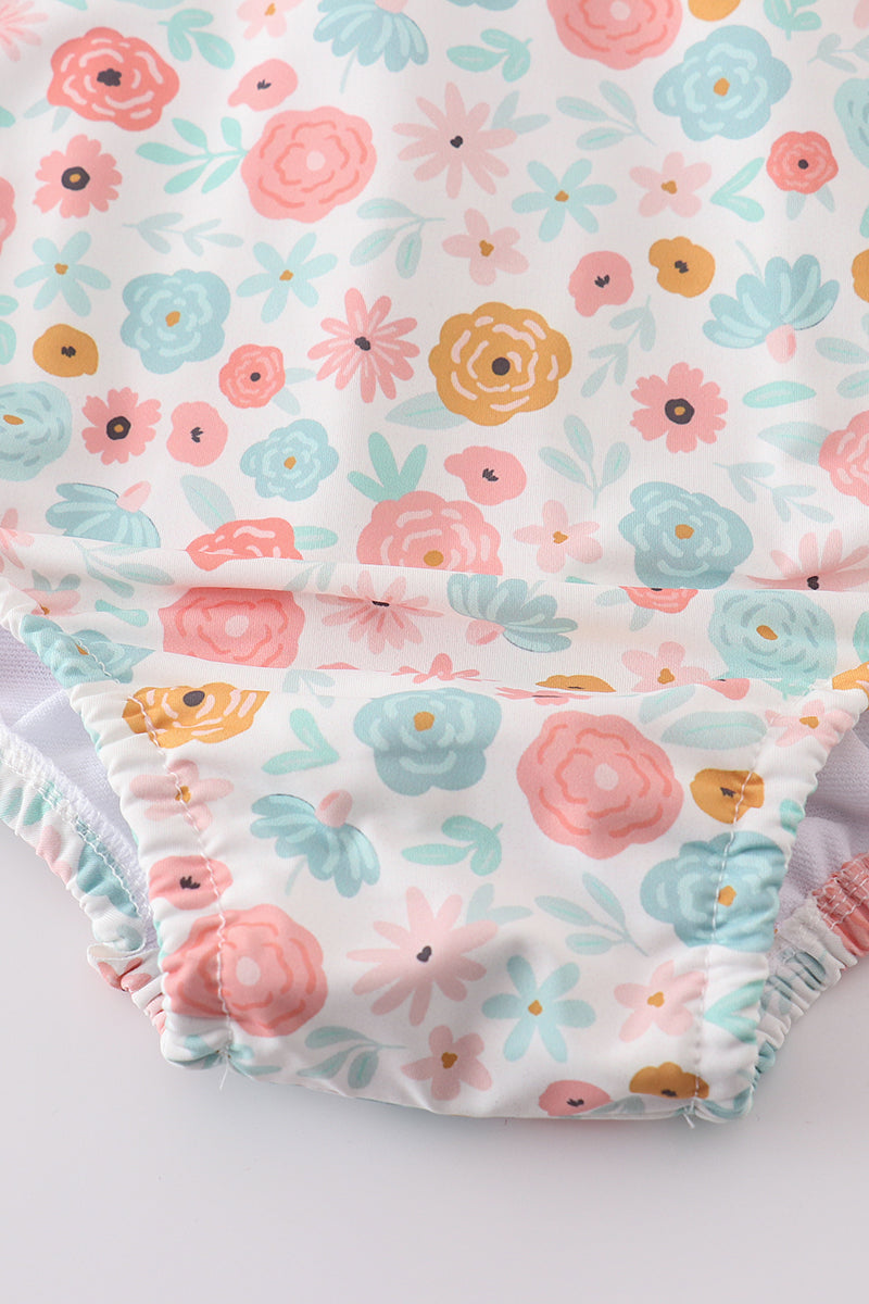 Minty floral bloom print mom swimsuit - Aaria Tees Aaria Tees