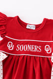 Red sooners embroidery girl bloomer set - Aaria Tees Aaria Tees