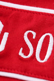 Red sooners embroidery boy bubble - Aaria Tees Aaria Tees
