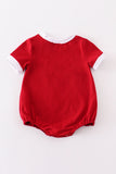 Red sooners embroidery boy bubble - Aaria Tees Aaria Tees