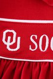 Red sooners embroidery girl dress - Aaria Tees Aaria Tees