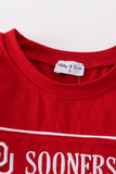 Red sooners embroidery boy set - Aaria Tees Aaria Tees