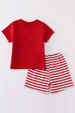 Red sooners embroidery boy set - Aaria Tees Aaria Tees