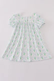 Green leaves bow print mom&me dress - Aaria Tees Aaria Tees