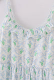 Green leaves bow print mom&me dress - Aaria Tees Aaria Tees