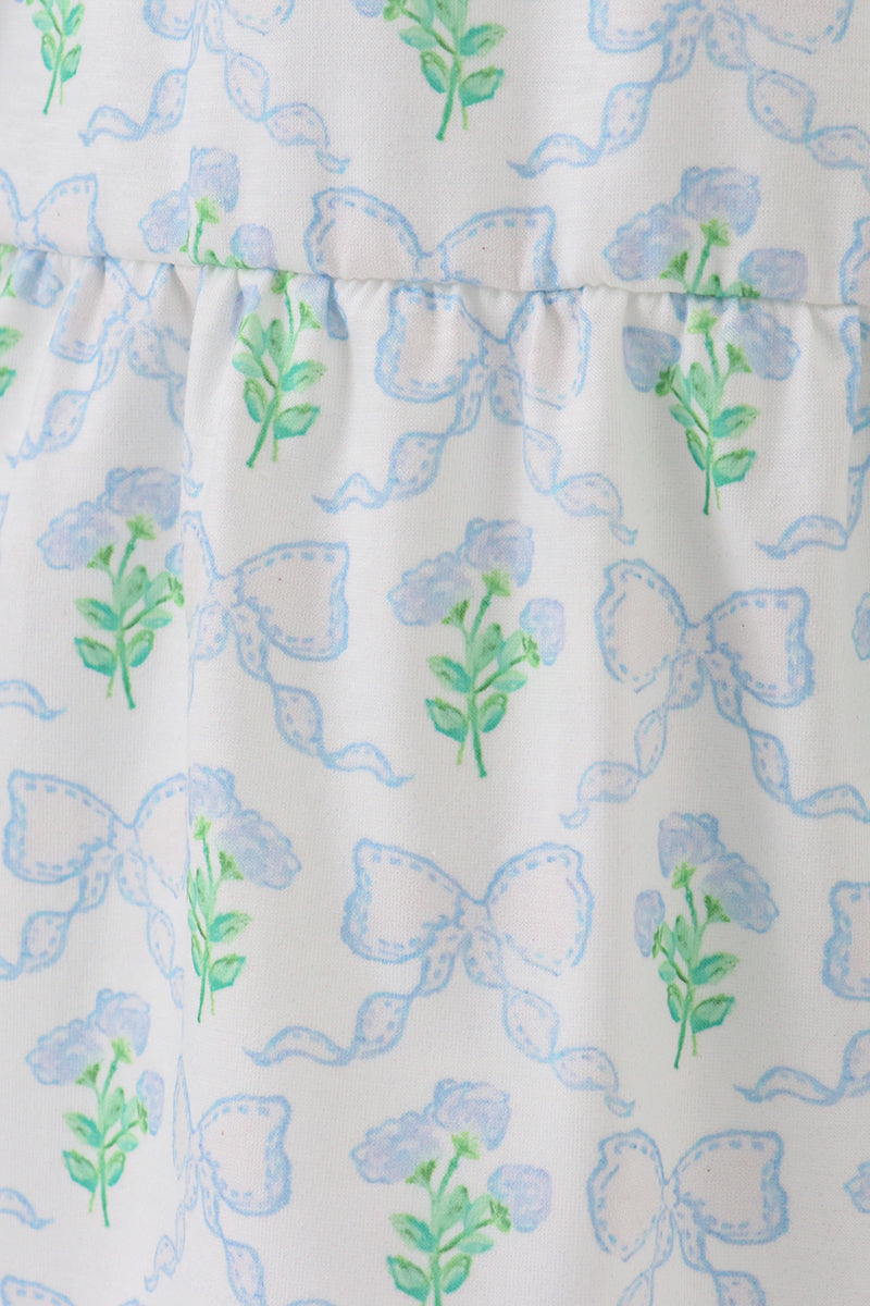 Green leaves bow print mom&me dress - Aaria Tees Aaria Tees