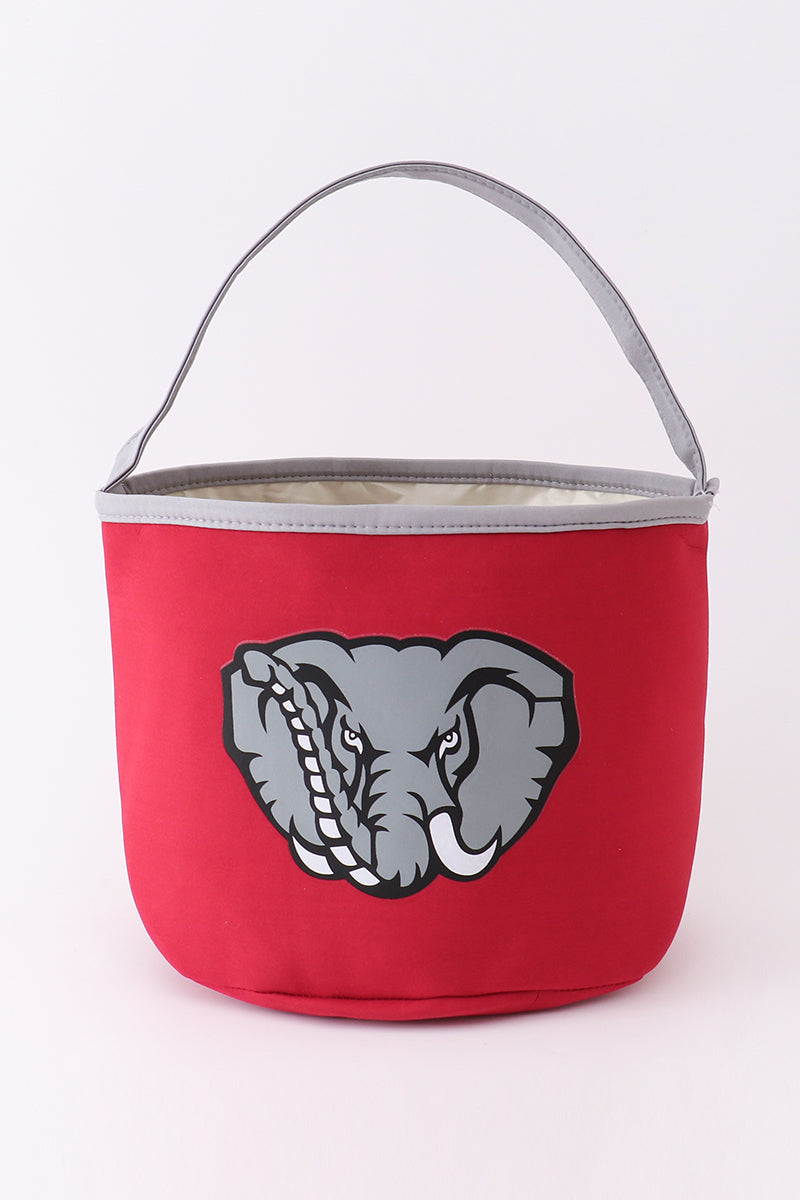 Maroon elephant print bucket - Aaria Tees Aaria Tees