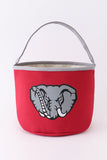 Maroon elephant print bucket - Aaria Tees Aaria Tees