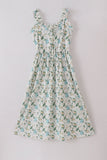 Green floral print mom dress - Aaria Tees Aaria Tees