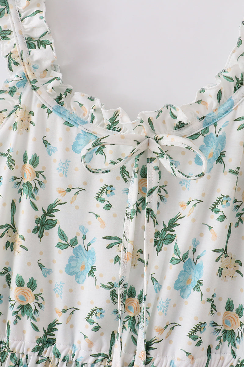 Green floral print mom dress - Aaria Tees Aaria Tees