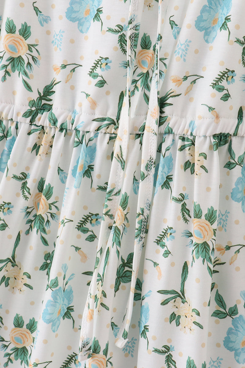 Green floral print mom dress - Aaria Tees Aaria Tees