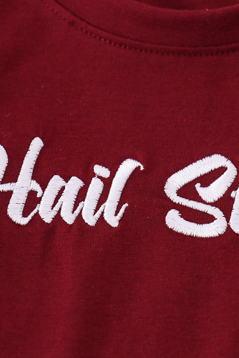 Maroon Hail State embroidery set - Aaria Tees Aaria Tees