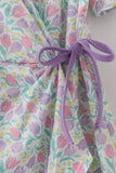 Purple floral print women dress - Aaria Tees Aaria Tees