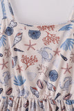 Blue ocean breeze shells print mom&me dress - Aaria Tees Aaria Tees